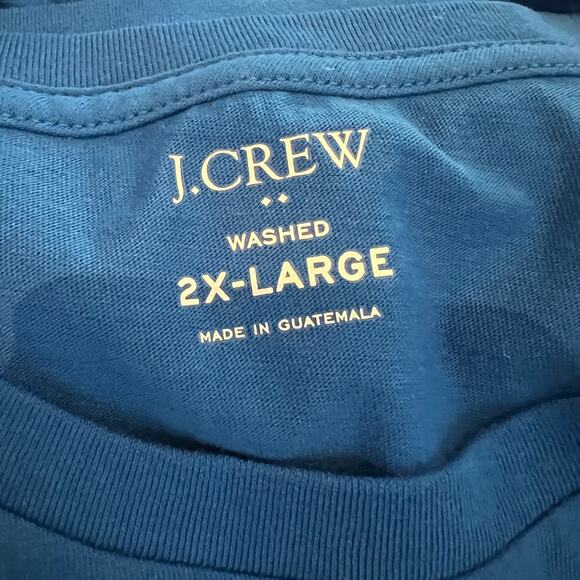 NWT J. Crew Men's Lustrous Royal Blue Washed Jersey Crewneck Tee - Picture 8 of 11
